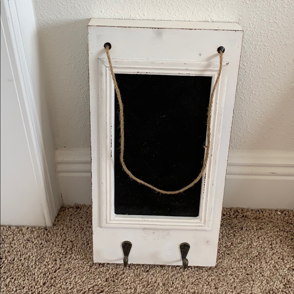 Wall art chalkboard sign with hooks
